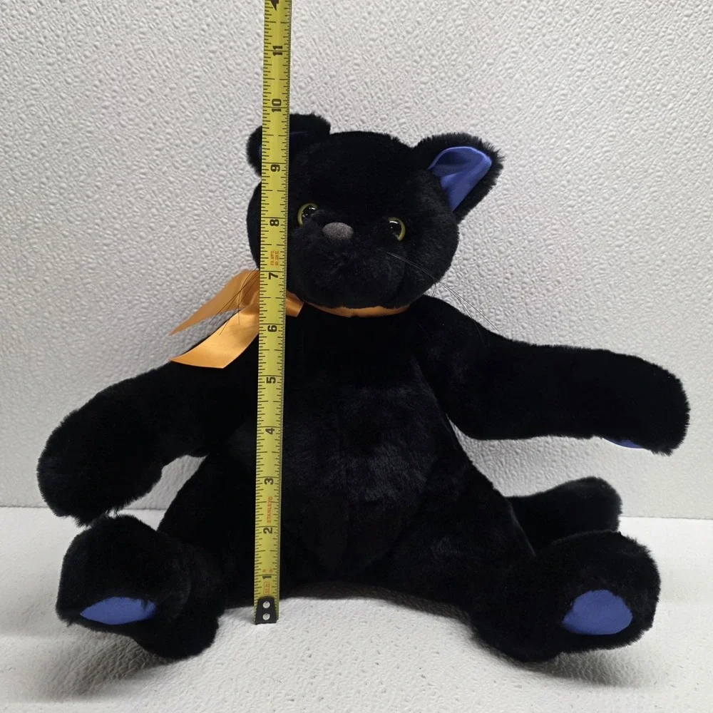 Vintage Hallmark Midnight Halloween Black Cat Blue Paws & Ears Plush